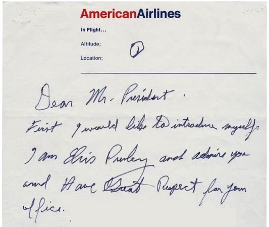 Carta de Elvis Presley para Richard Nixon Carta de Elvis Presley para Richard Nixon