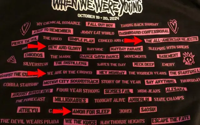 Festival When We Were Young vende camisetas oficiais com nomes errados de bandas