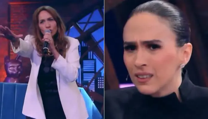 Maria Beltrão canta Eminem em programa de Tata Werneck