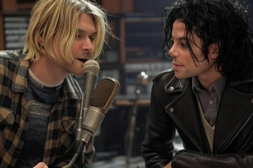 Inteligência Artificial imagina Kurt Cobain e Michael Jackson juntos em um estúdio de gravação