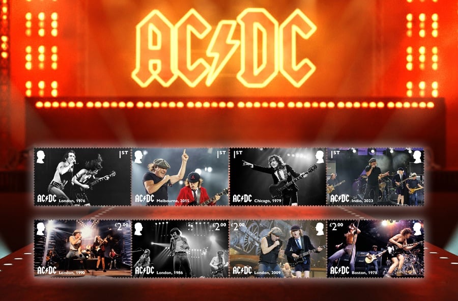 Empresa do Reino Unido anuncia selos temáticos do AC/DC