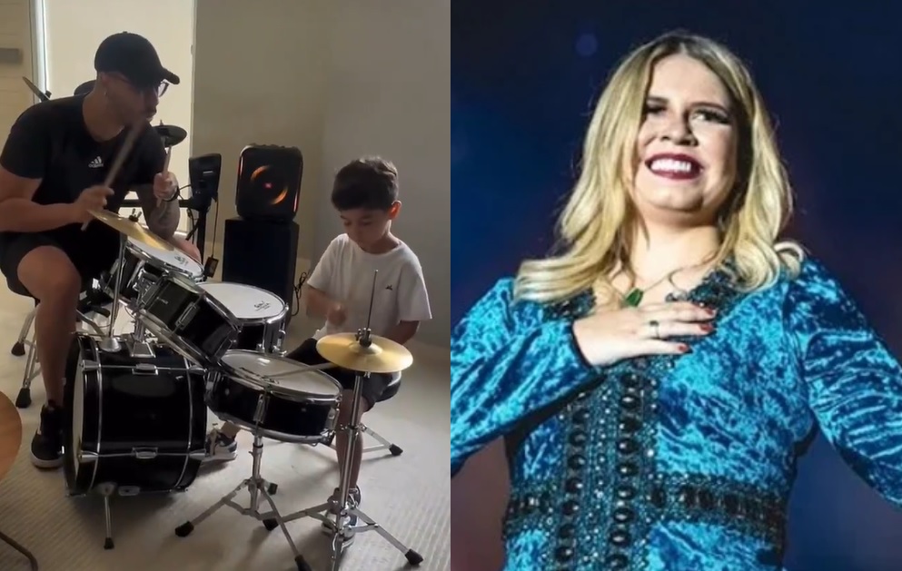 Filho de Marília Mendonça encanta os fãs ao tocar música da mãe em aula de bateria