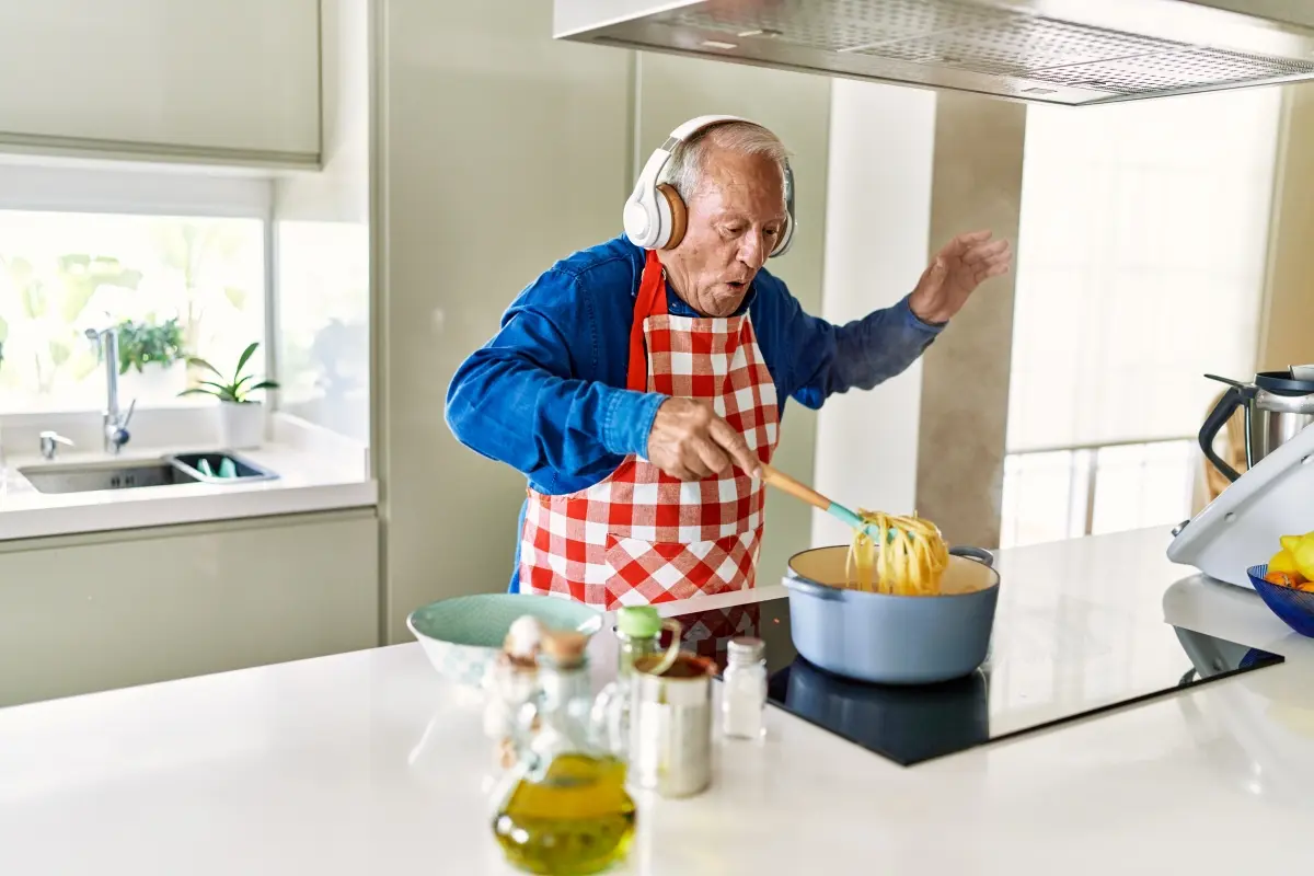 Foto stock macarrão playlist