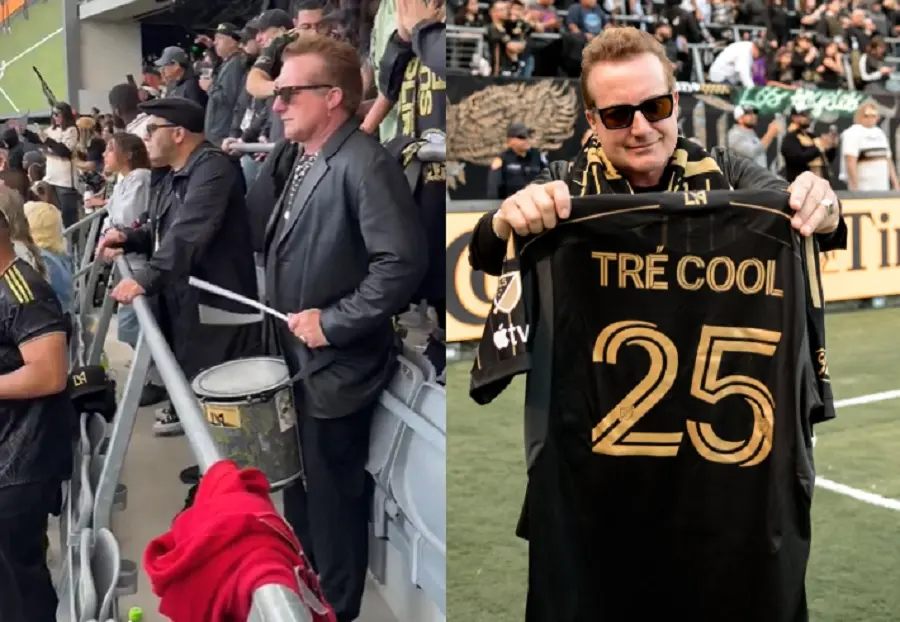 Tré Cool, do Green Day, aparece tocando bateria na torcida do LAFC