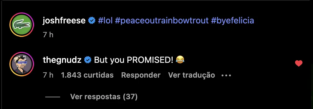 Noodles (The Offspring) respondendo post de Josh Freese