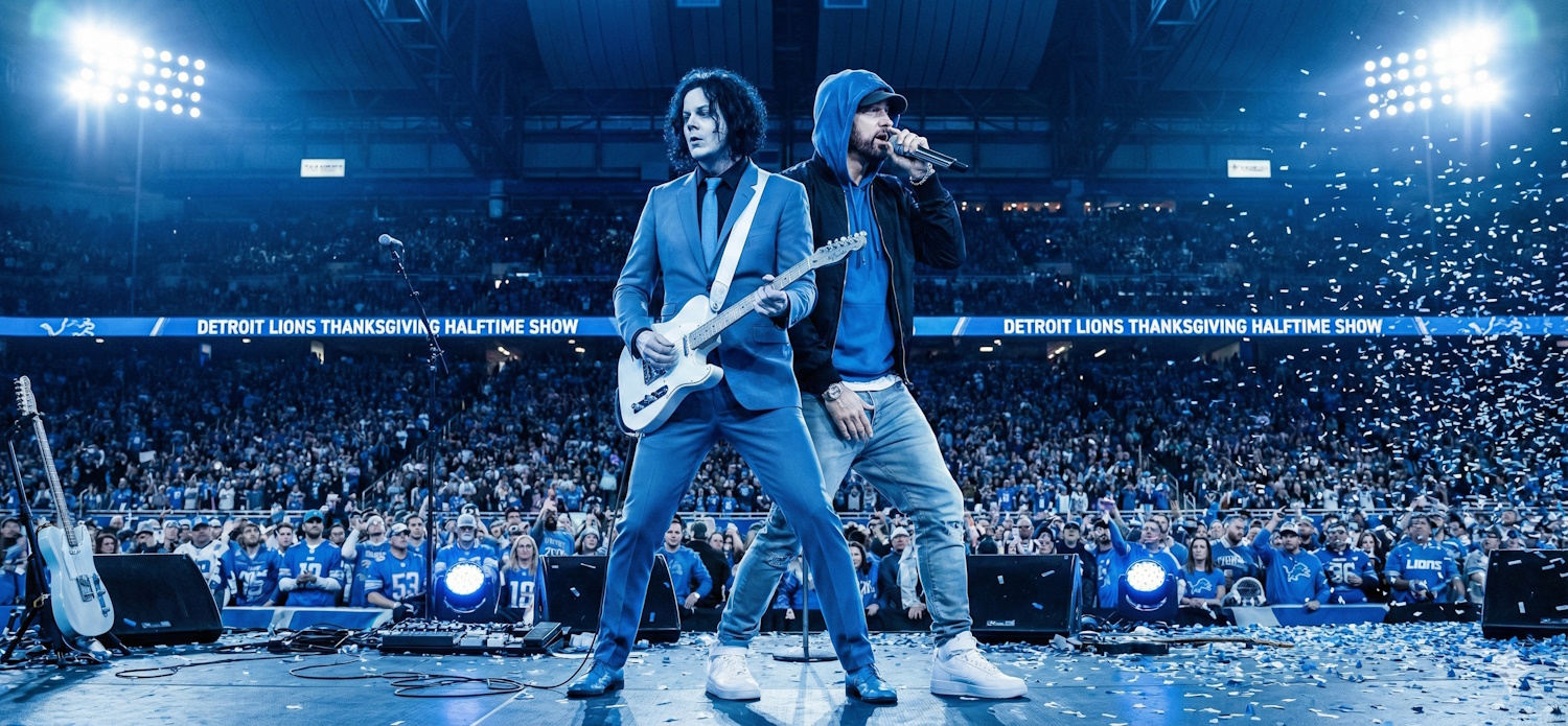 Jack e Eminem no show do Detroit Lions