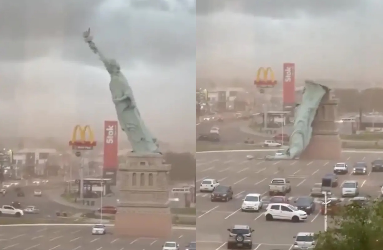 Queda de estátua da Havan provoca reações em norte-americanos