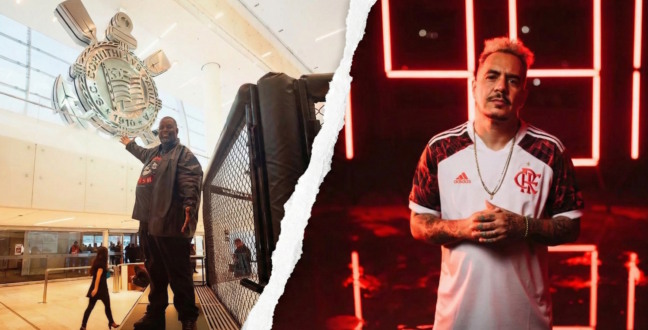 Péricles corinthiano e Marcelo D2 flamenguista