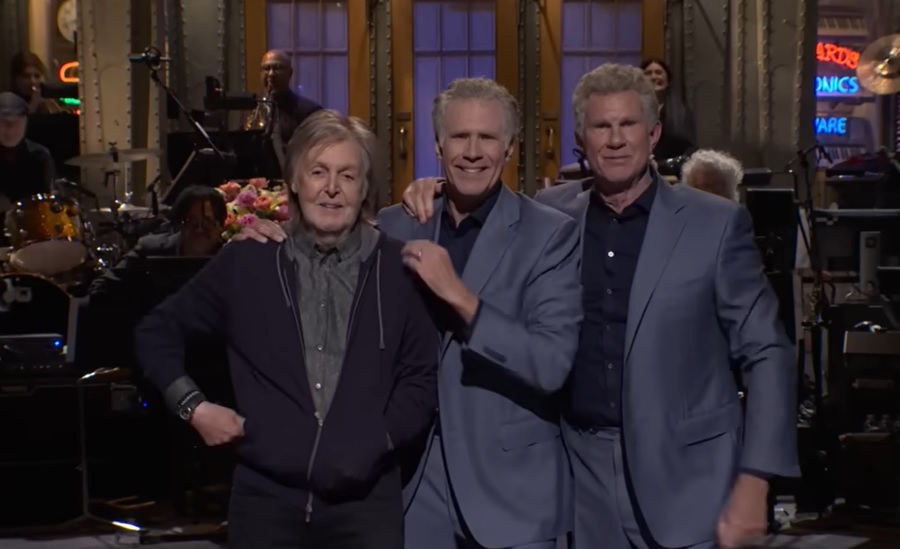 Paul McCartney brinca com Chad Smith e Will Ferrell na TV dos EUA