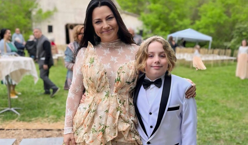 Amy Lee com o filho, Jack Lion