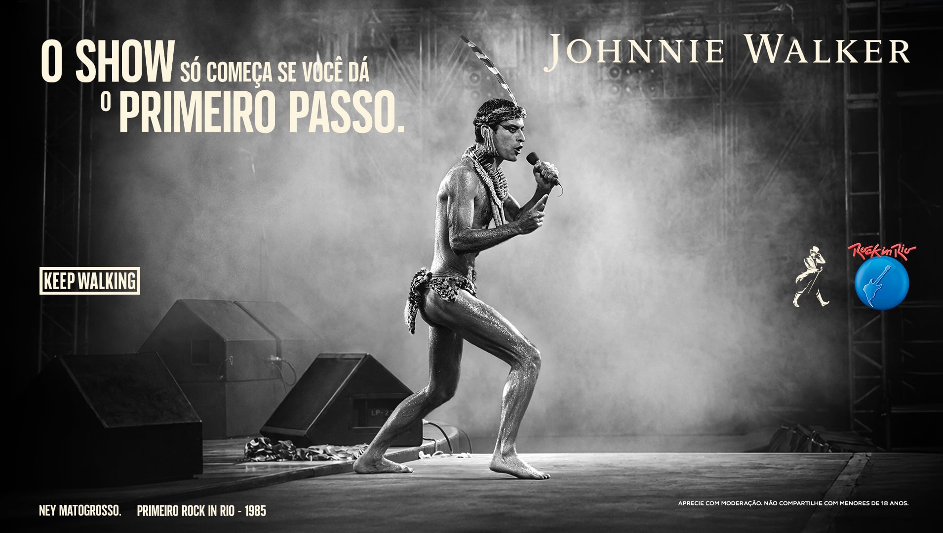 Ney Matogrosso, pioneiro do Rock In Rio, em campanha de Johnnie Walker