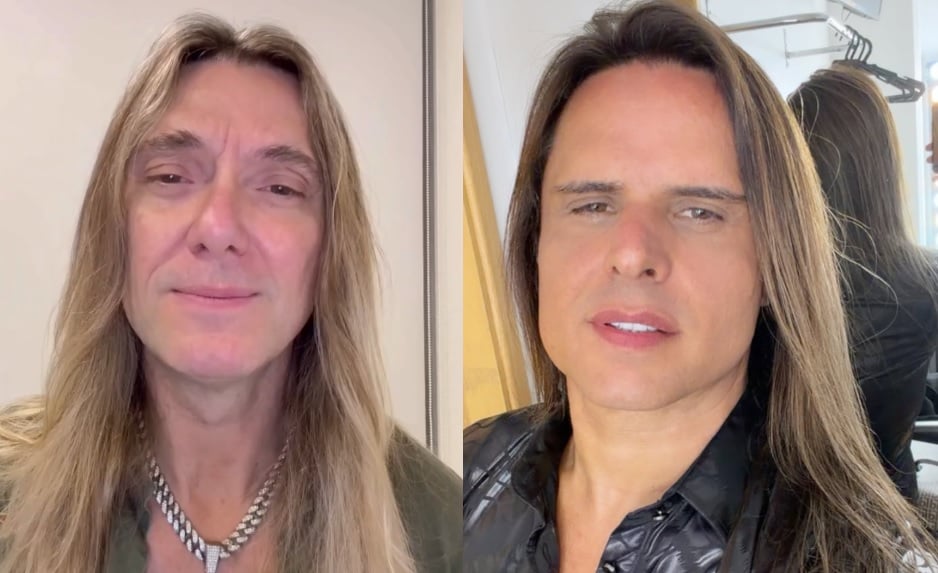 Edu Falaschi e Marlus Viana, vocalista do Calcinha Preta, combinam encontro para recriar vídeo viral